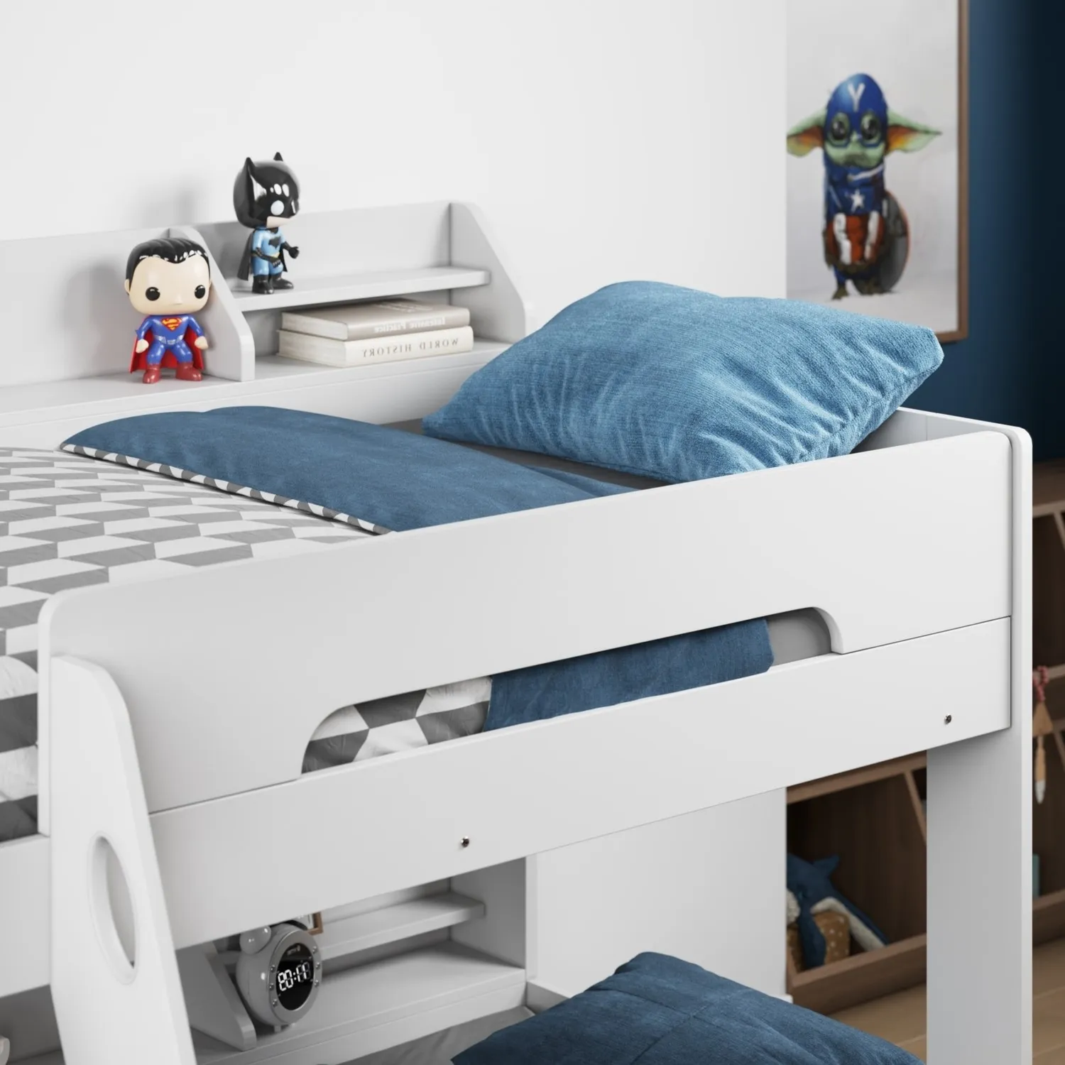 Triple Sleeper Bunk Bed with Storage - White, Wood