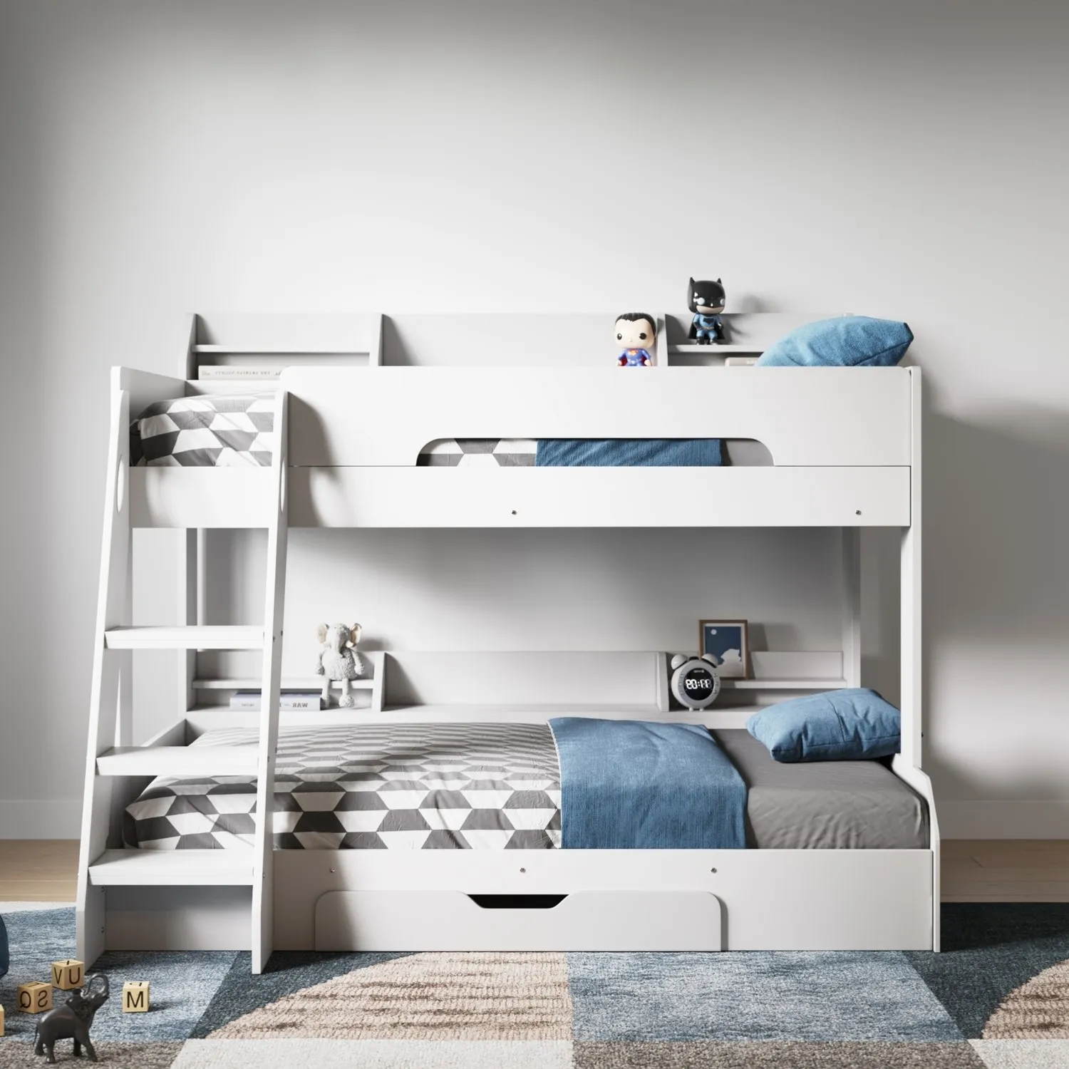 Triple Sleeper Bunk Bed with Storage - White, Wood