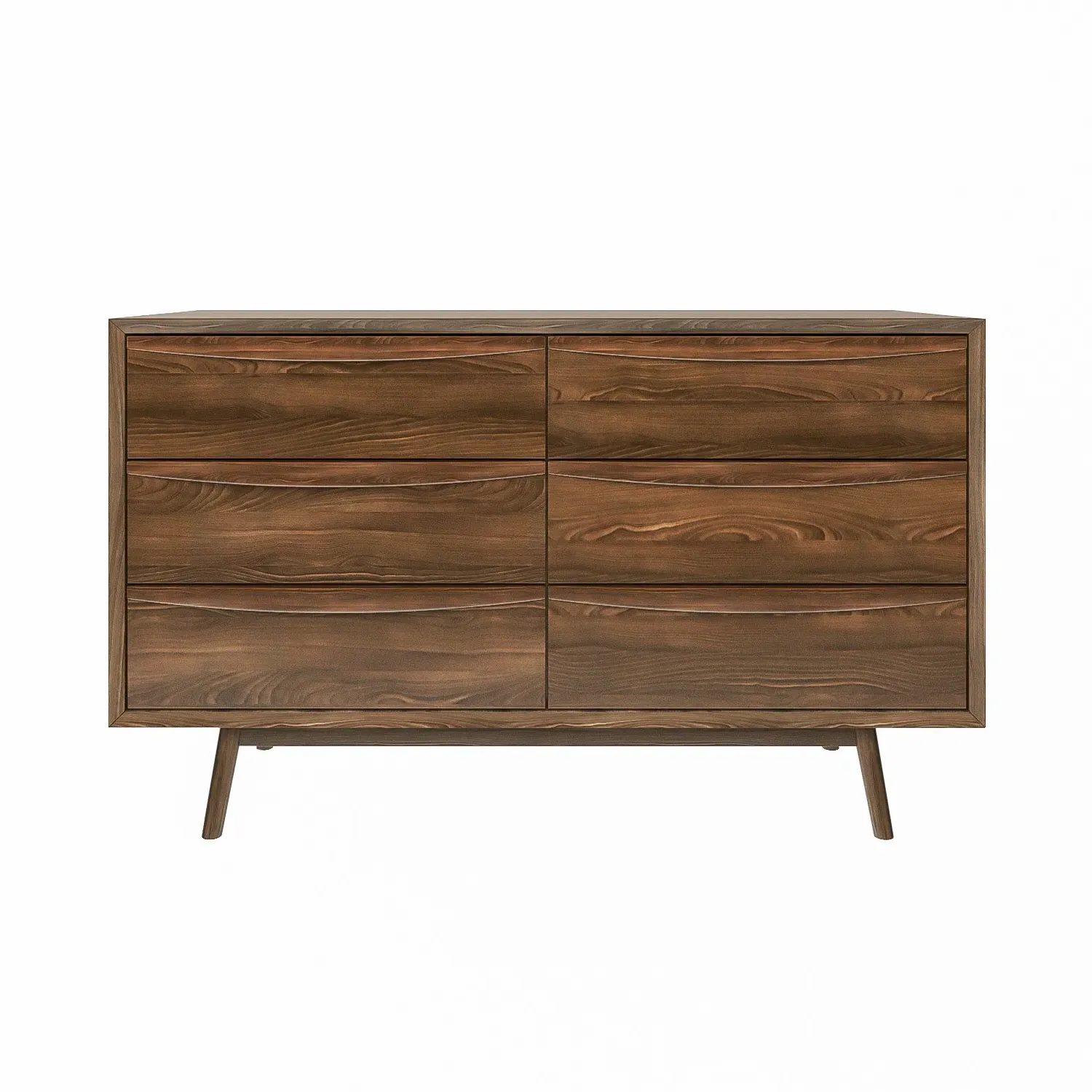 Wide 6-Drawer Chest - Walnut, Solid Wood