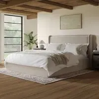Super King Ottoman Bed with Storage - Beige, Velvet