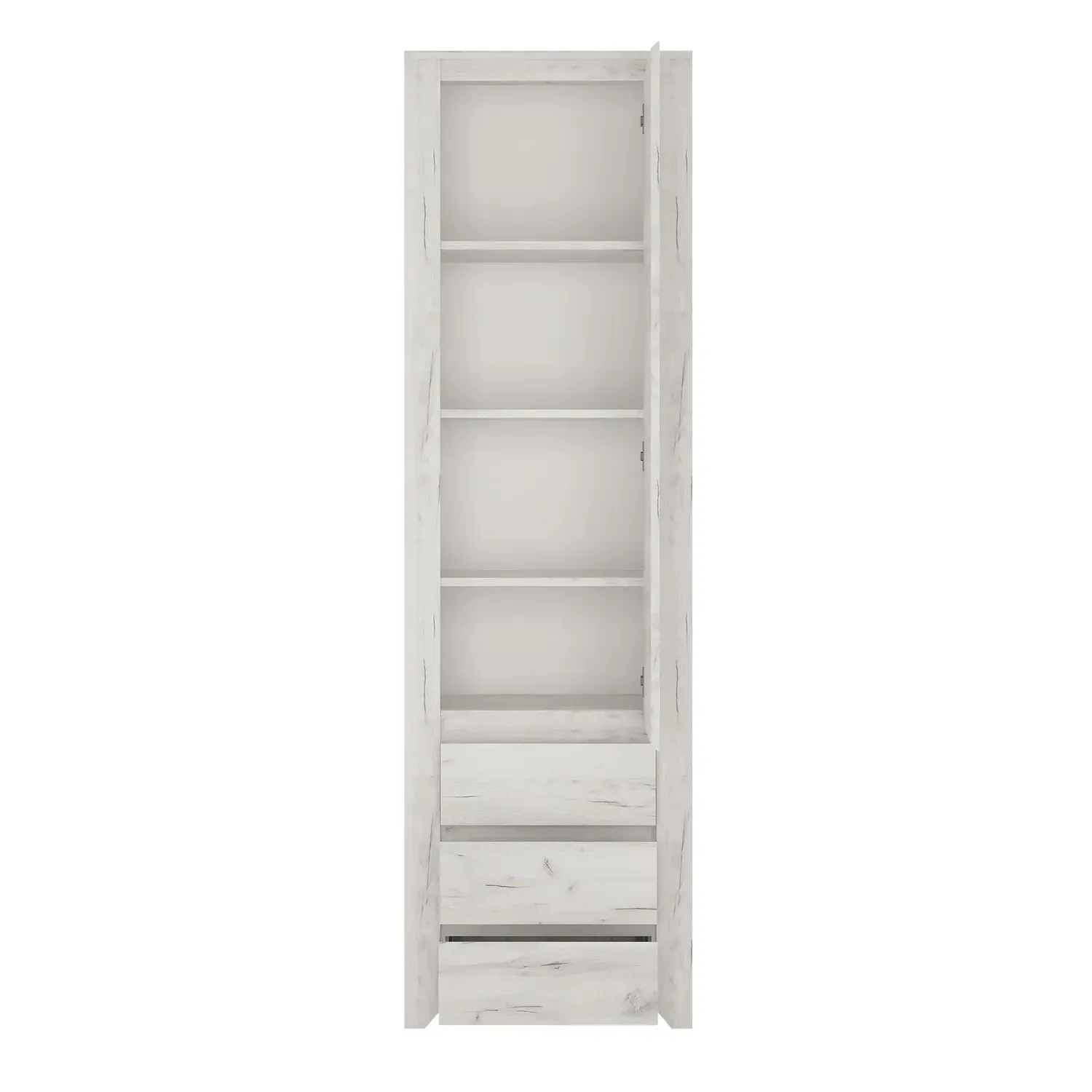 Narrow Storage Cabinet with 3 Drawers - White Oak