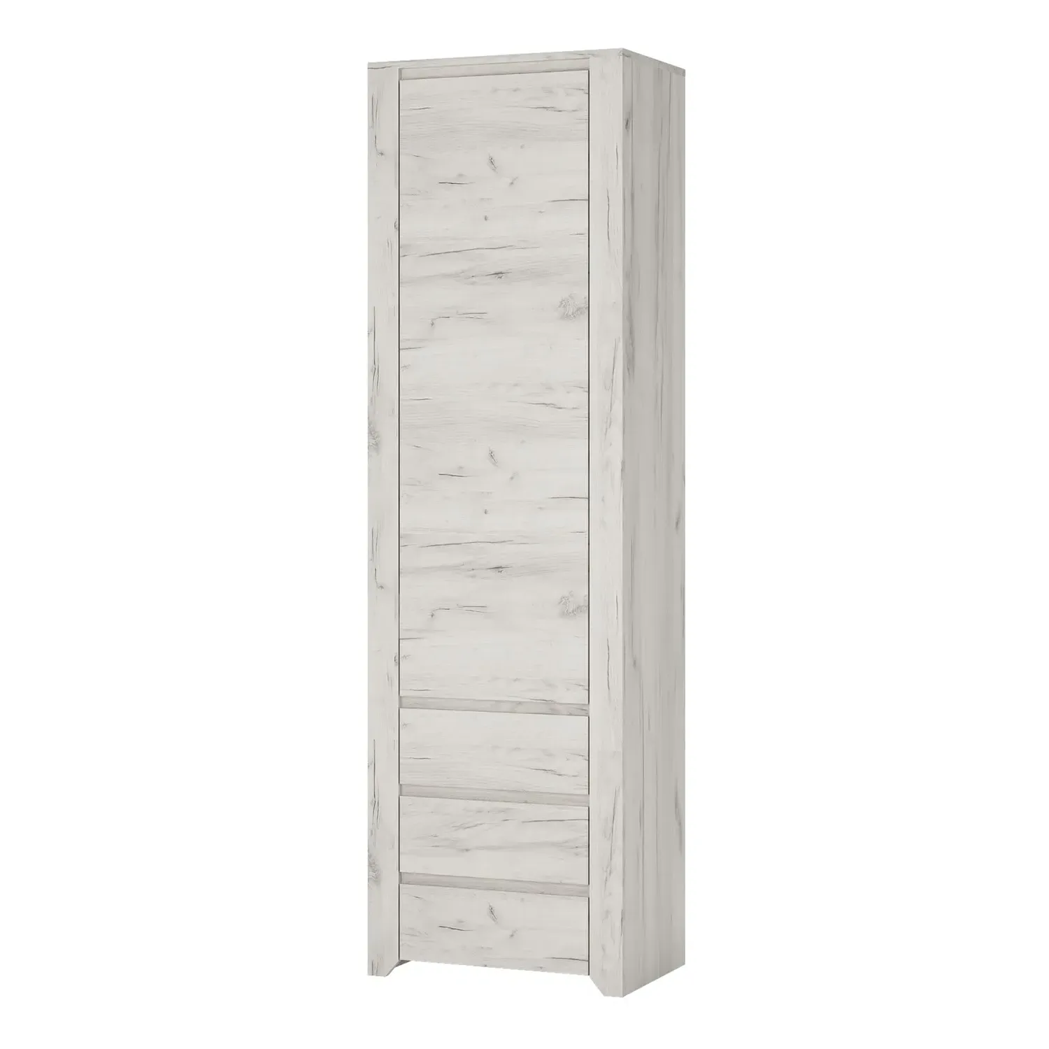 Narrow Storage Cabinet with 3 Drawers - White Oak