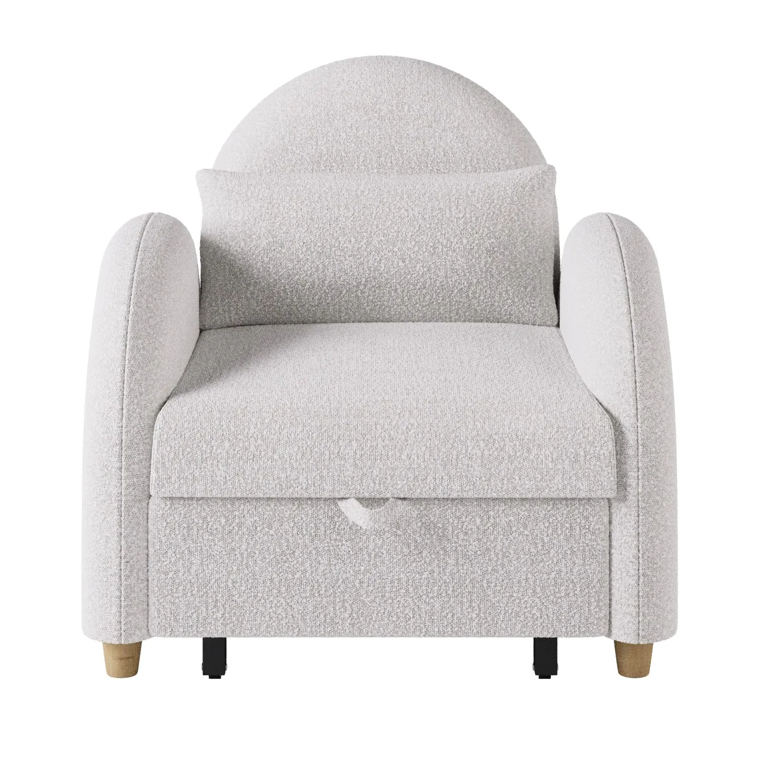Reclining Nursing Chair - Beige, Boucle