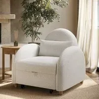 Reclining Nursing Chair - Beige, Boucle