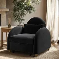 Single Chair Bed with Reclining - Grey, Velvet