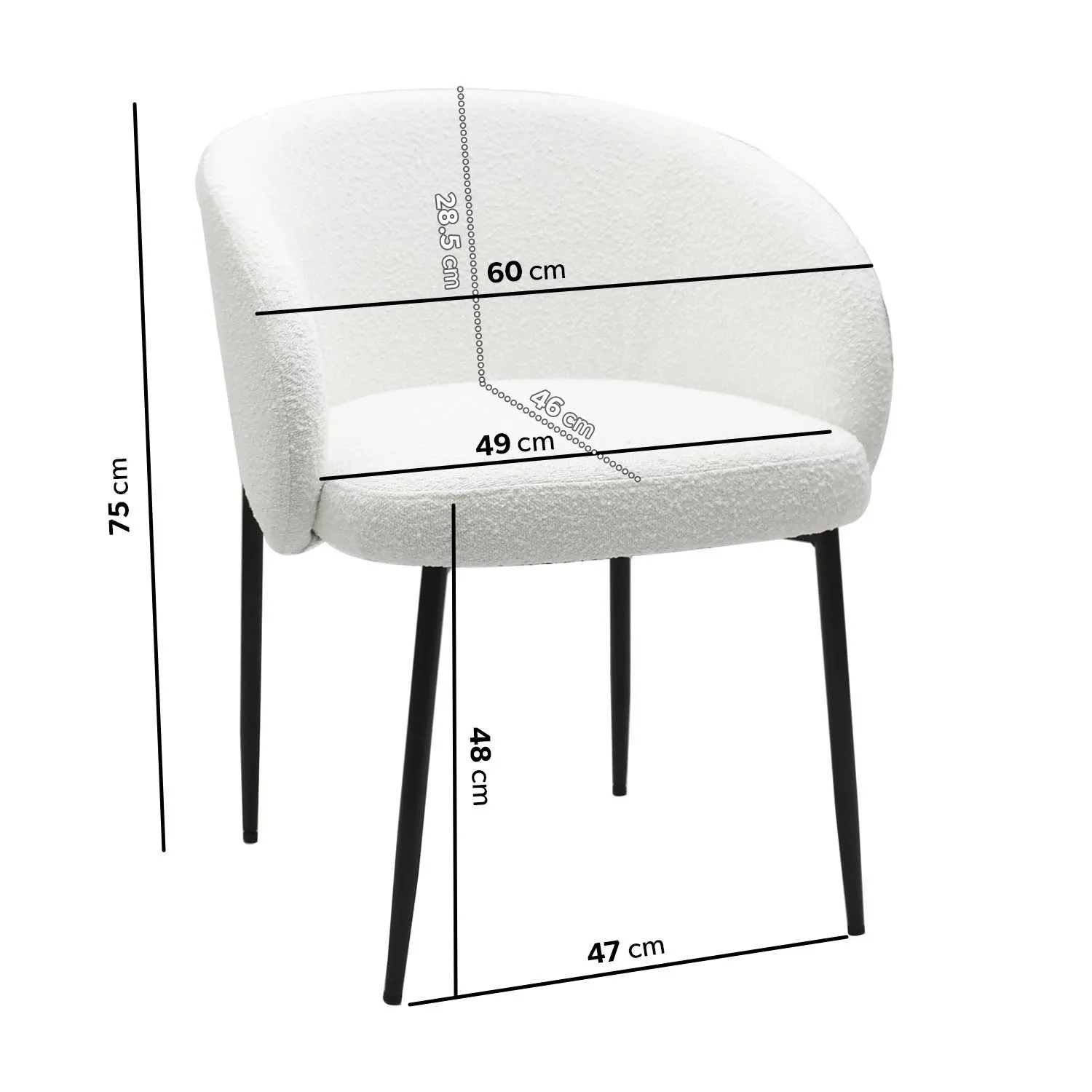 6-Seater Extendable Dining Set - White, Marble