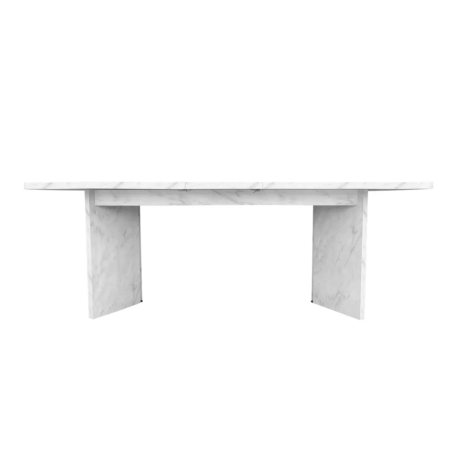 6-Seater Extendable Dining Set - White, Marble