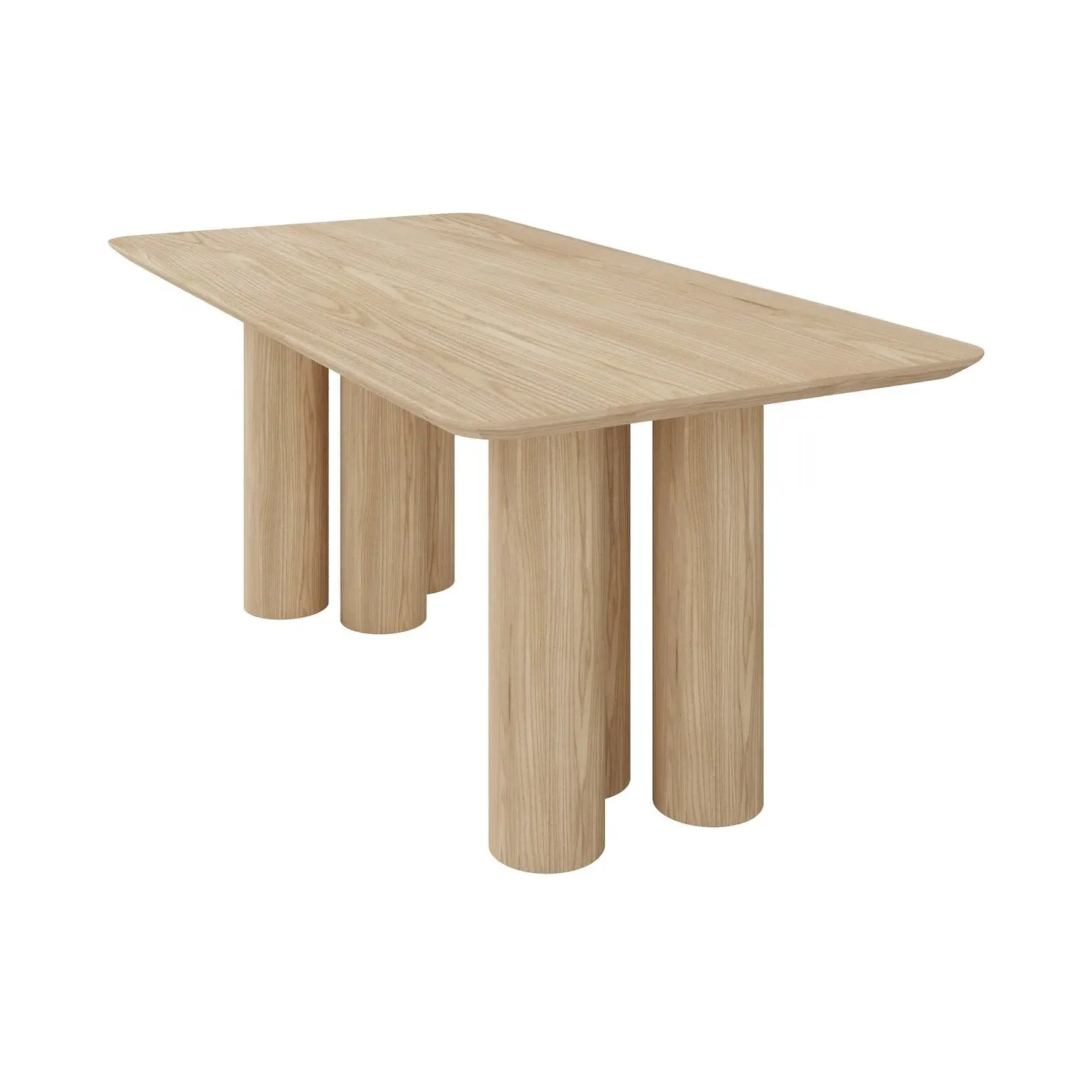 6-Seater Dining Set with Chairs - Oak, Chenille