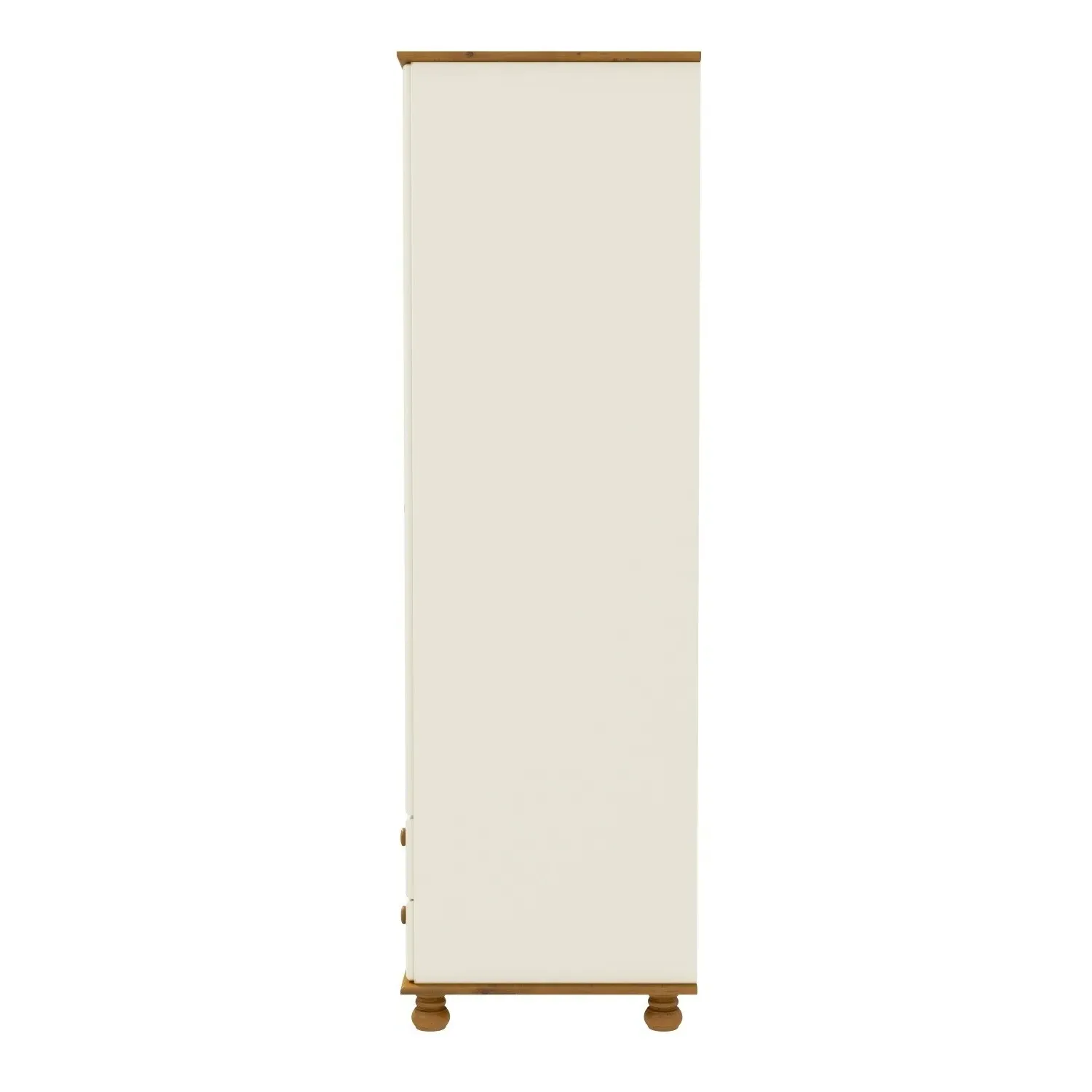 2-Door Double Wardrobe with Drawers - Cream, Pine