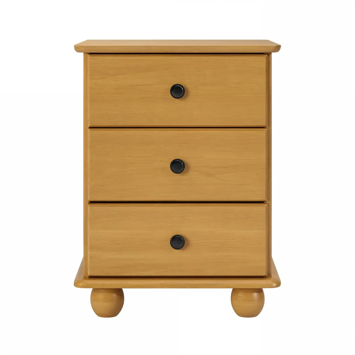 3-Drawer Bedside Table - Brown, Pine
