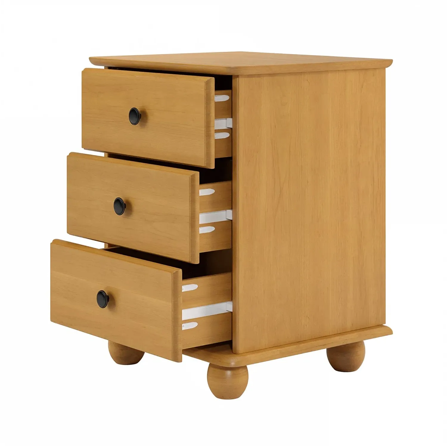 3-Drawer Bedside Table - Brown, Pine