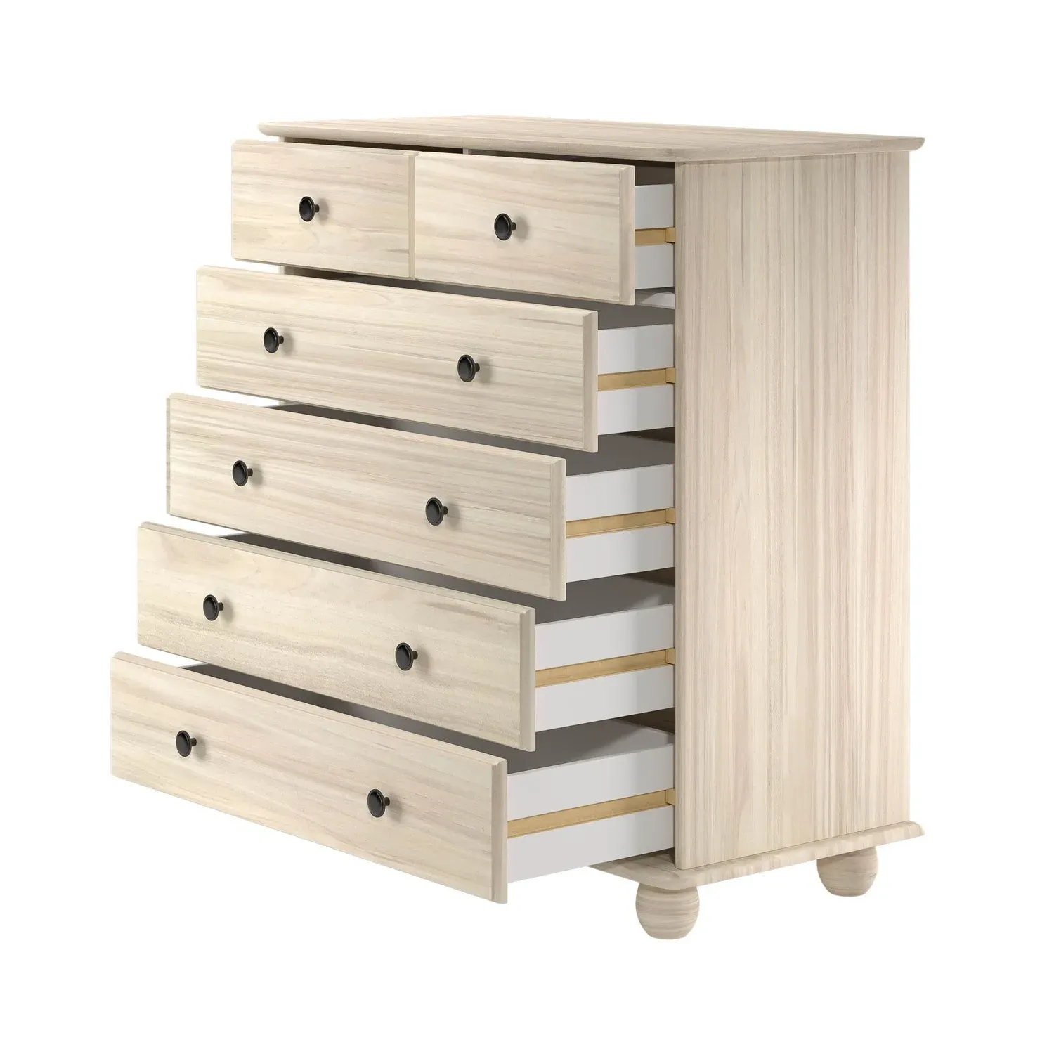 6-Drawer Chest with Wash Finish - Light Wood
