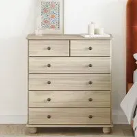 6-Drawer Chest with Wash Finish - Light Wood