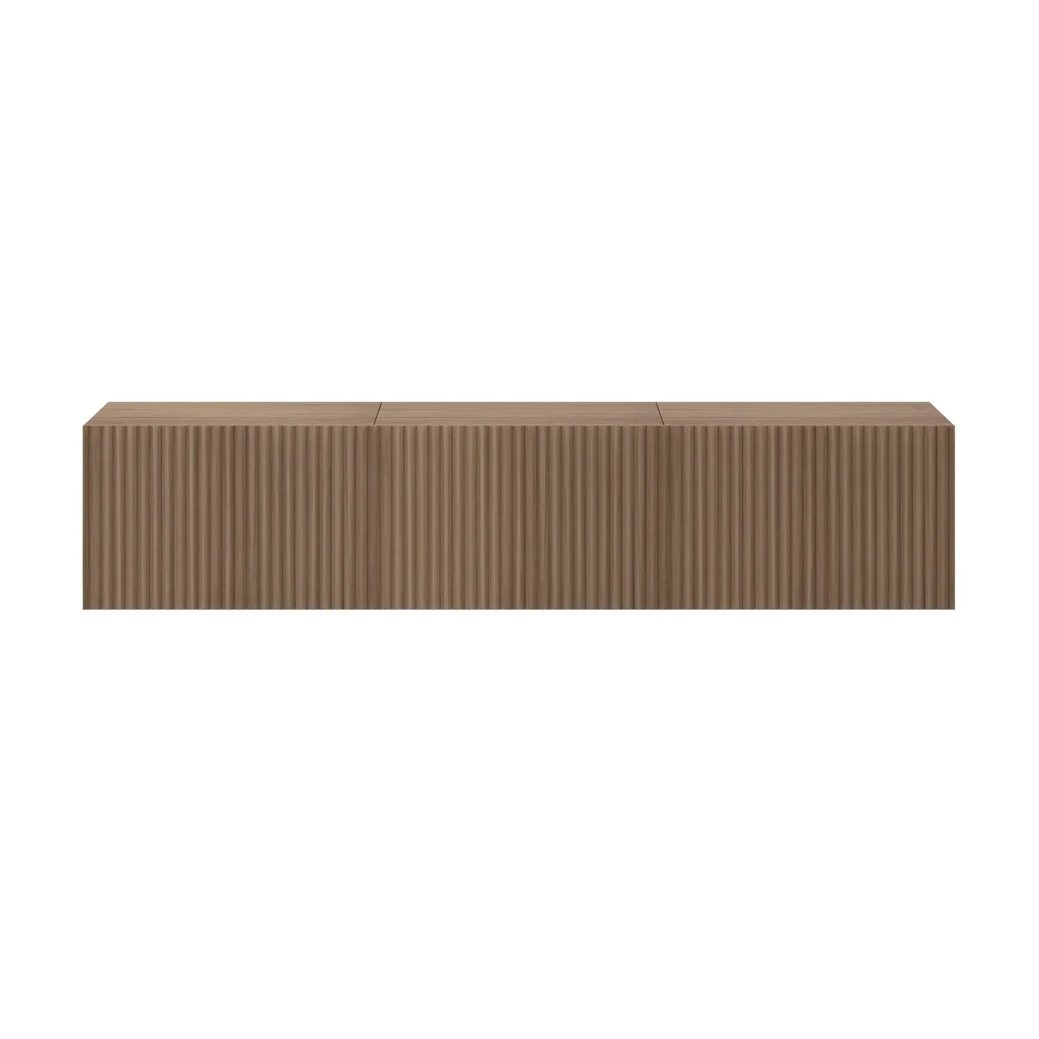 Floating TV Stand with Storage - Walnut, MDF