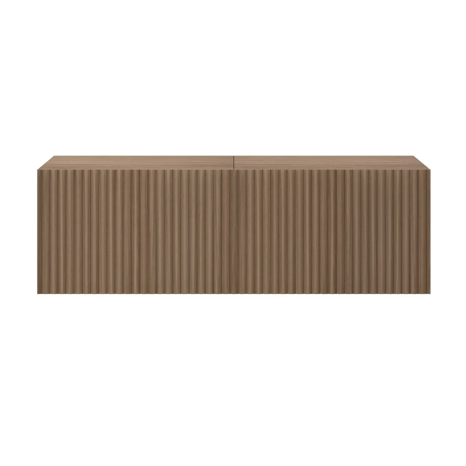 Ribbed TV Stand with Storage - Brown, Walnut