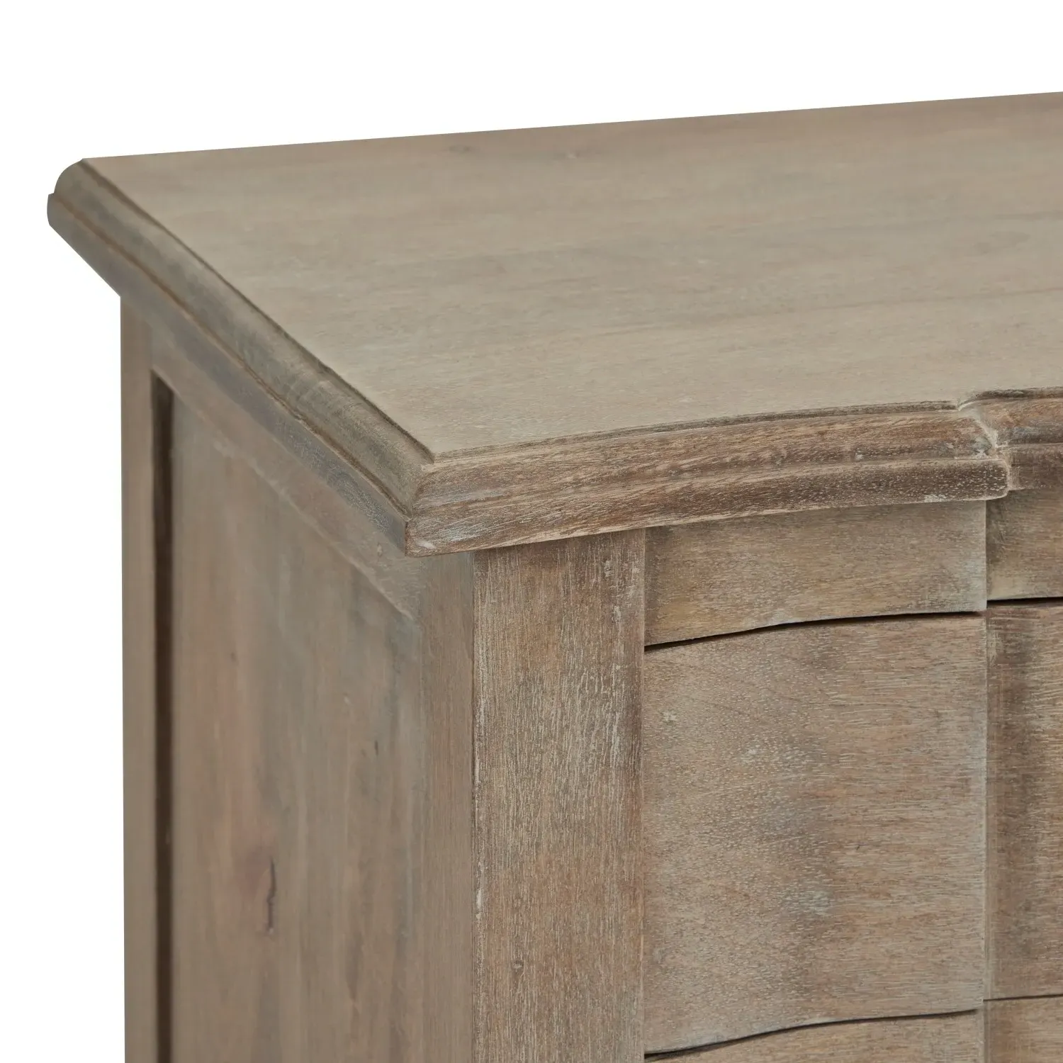 3-Drawer Bedside Table - Natural, Solid Wood