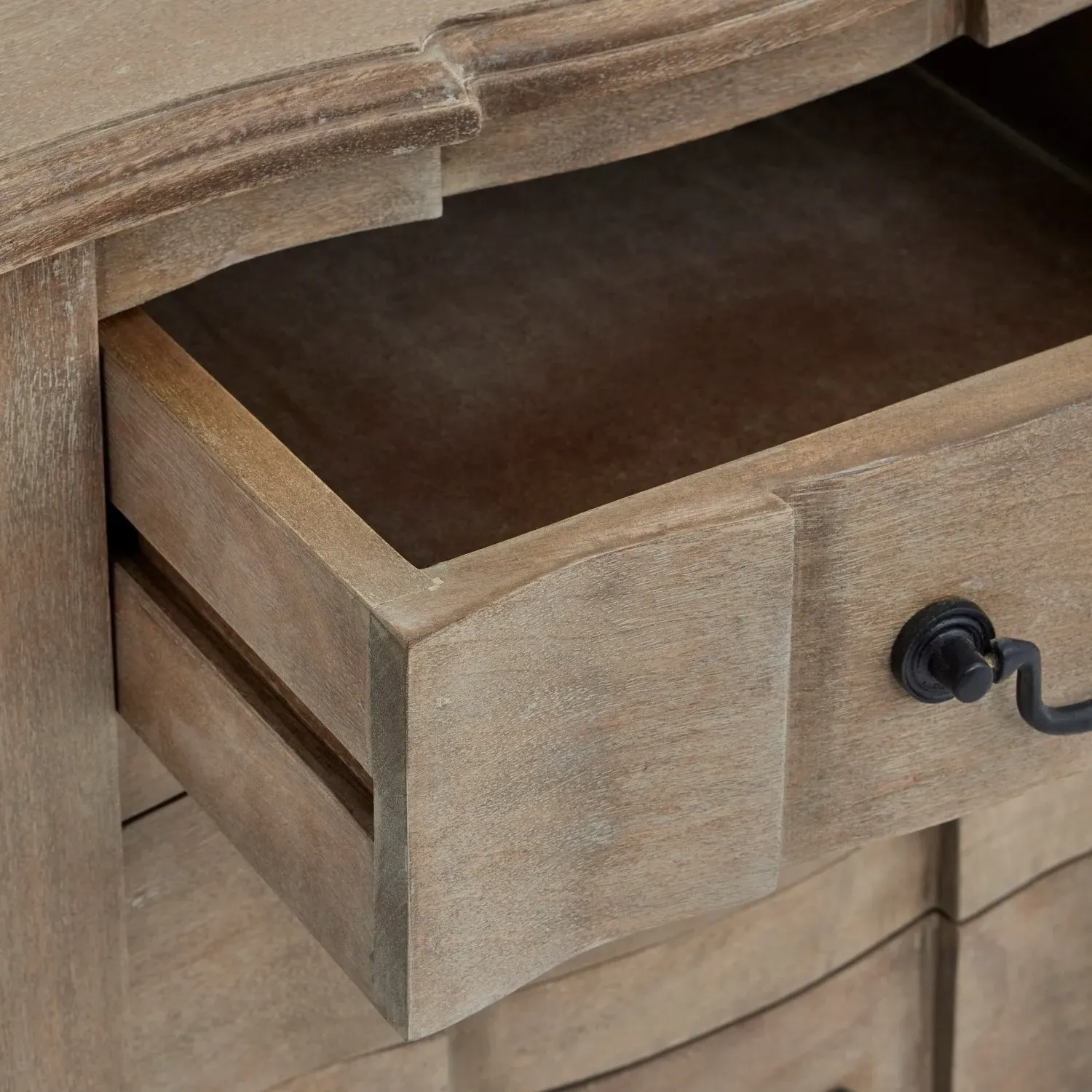 3-Drawer Bedside Table - Natural, Solid Wood