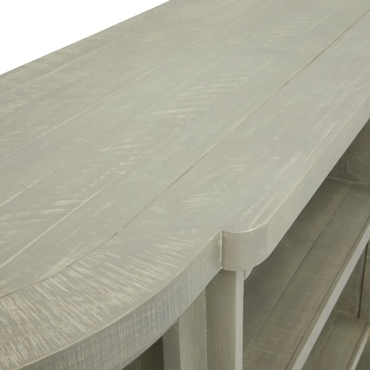 3-Shelf Bookcase with Curved Design - Grey, Wood