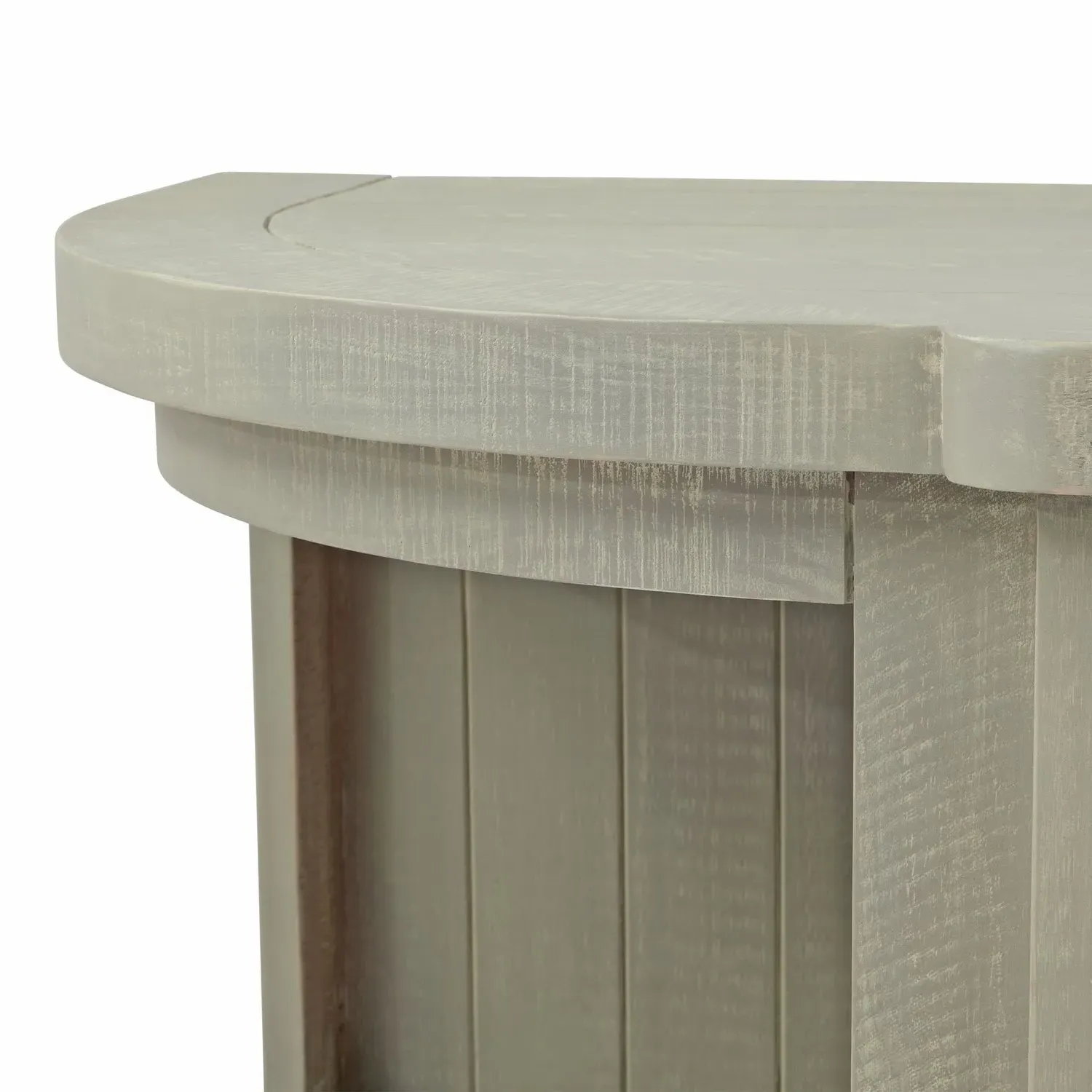 3-Shelf Bookcase with Curved Design - Grey, Wood