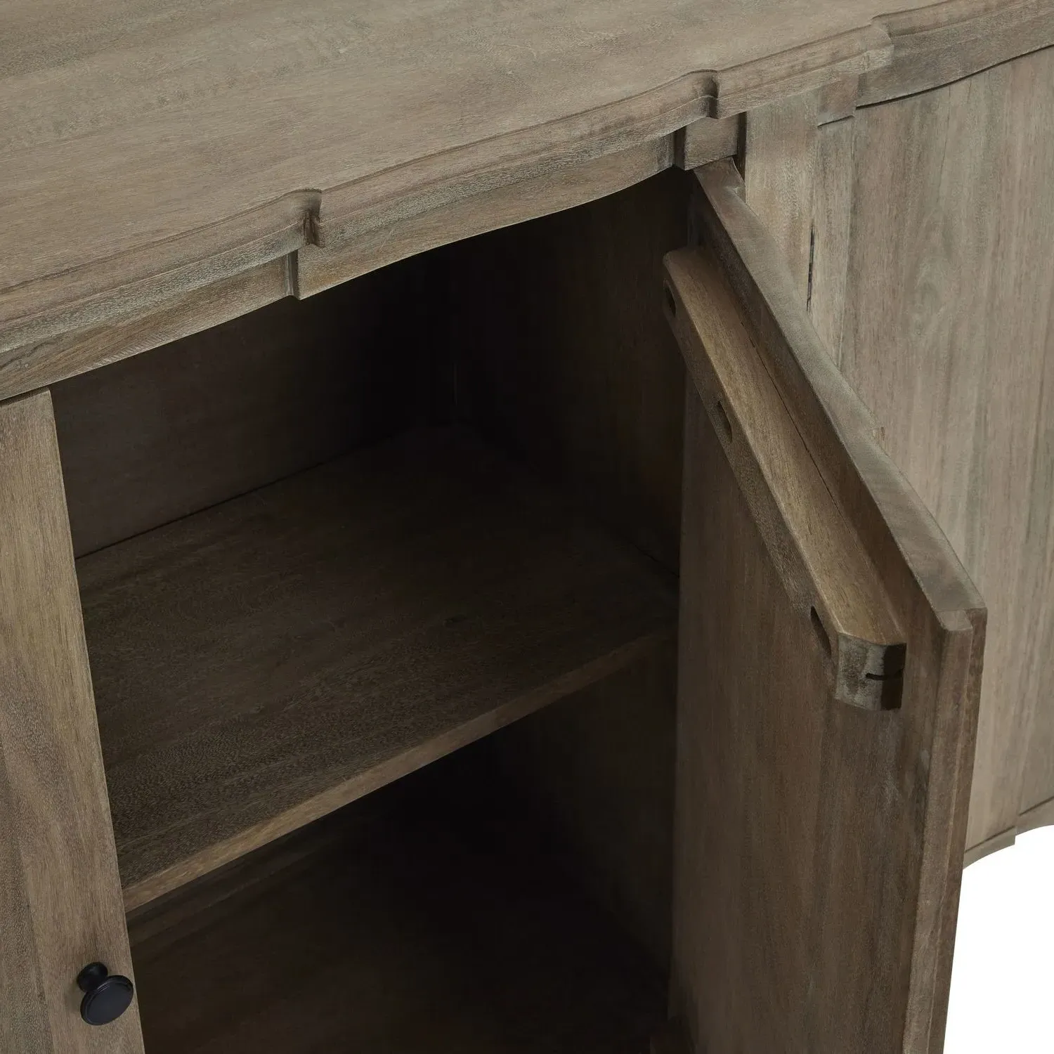 4-Door Sideboard with Storage - Grey, Mango Wood