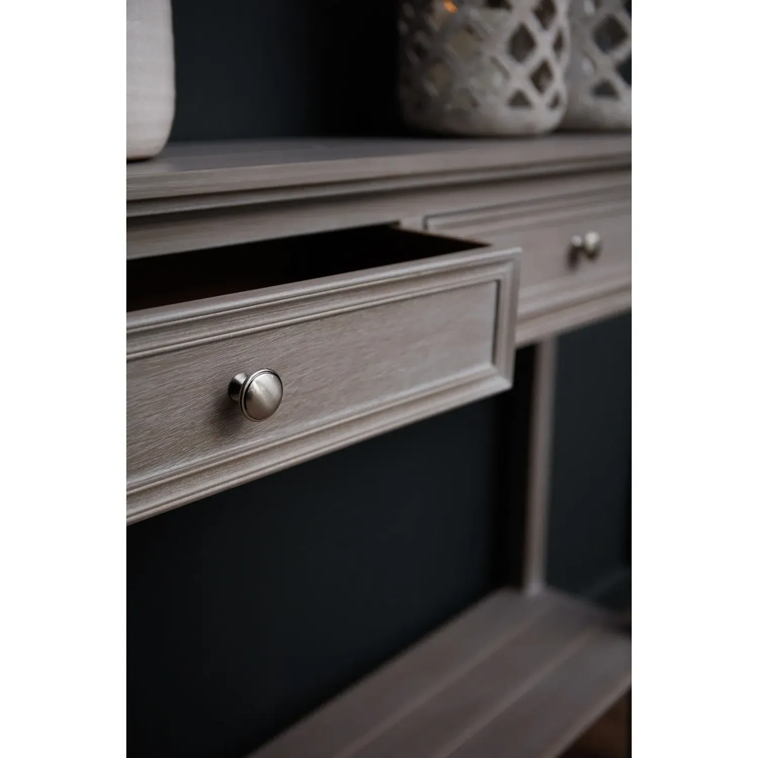 4-Drawer Console Table - Taupe, Wood