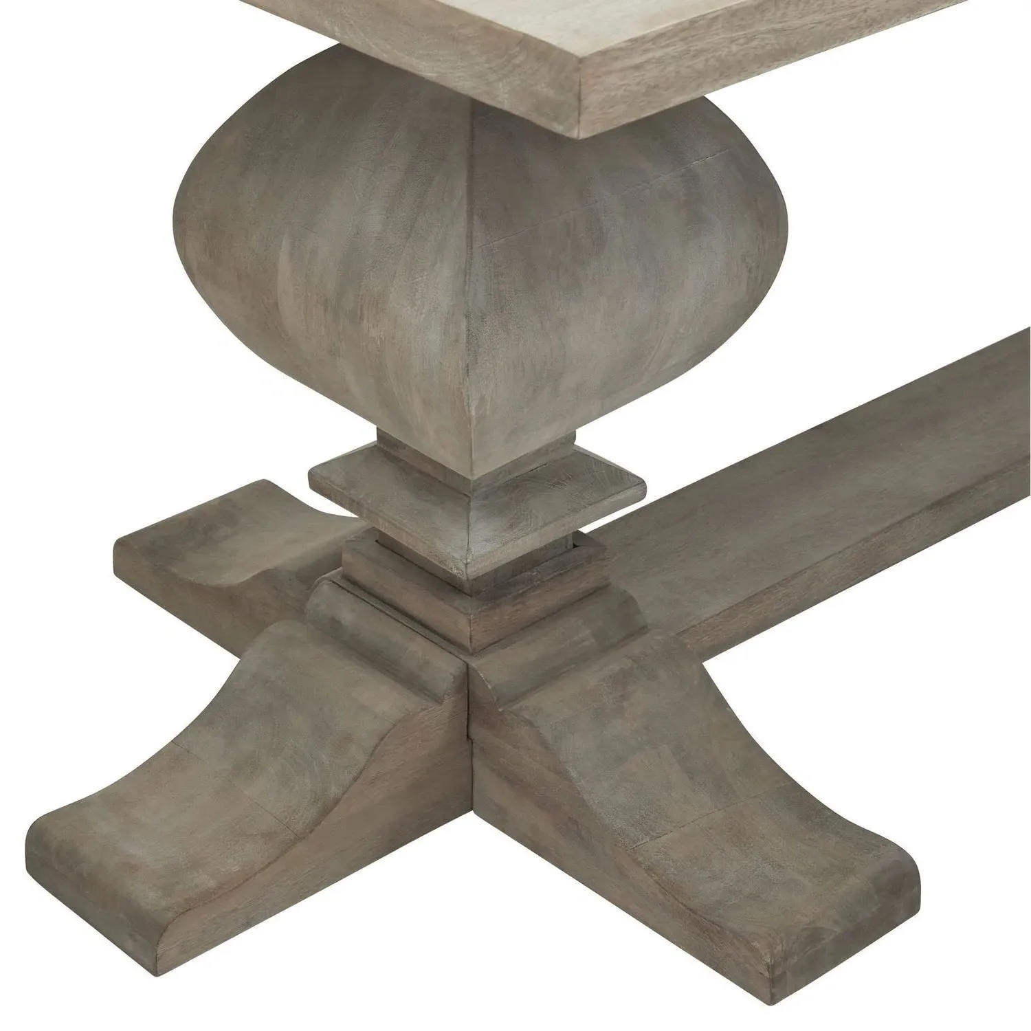 Large Dining Table Seats 6 - Grey, Mango Wood