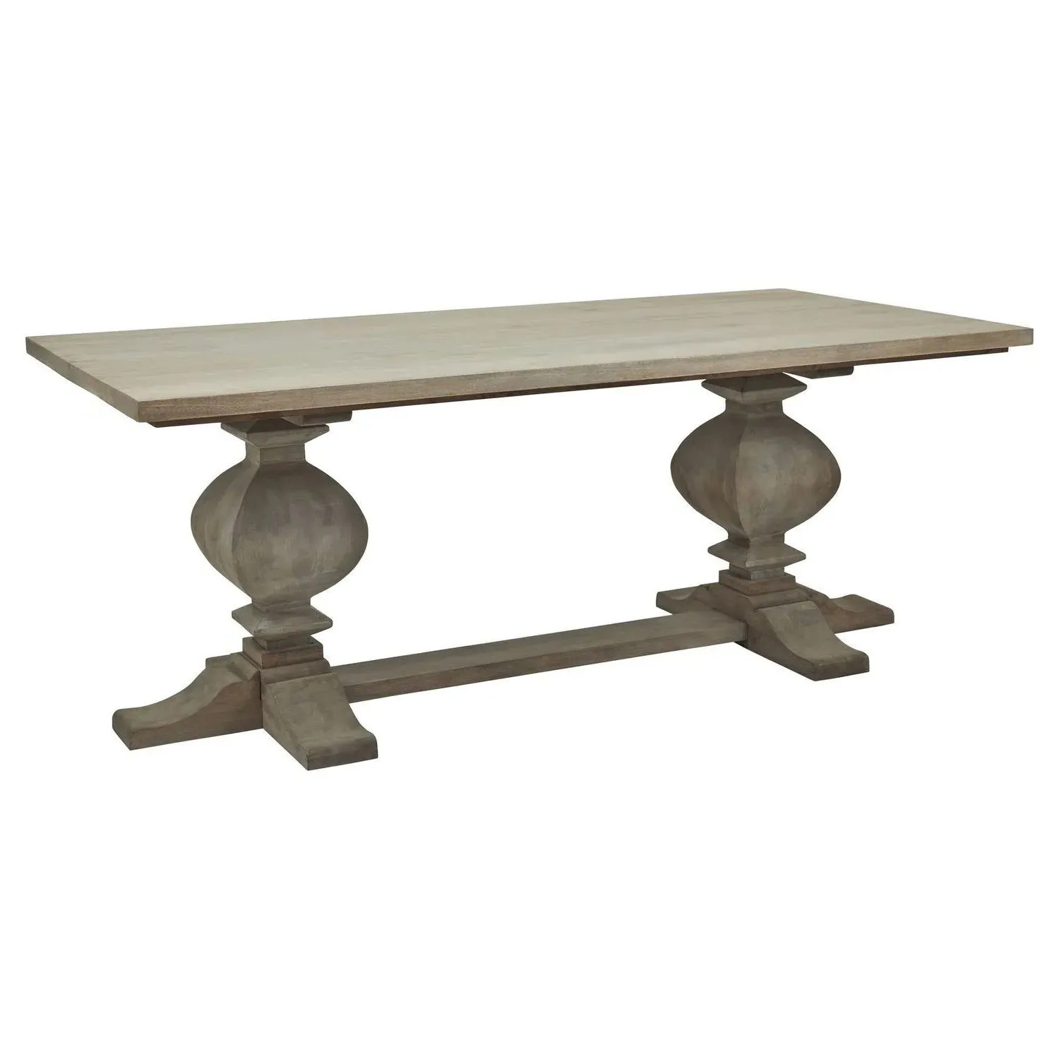 Large Dining Table Seats 6 - Grey, Mango Wood