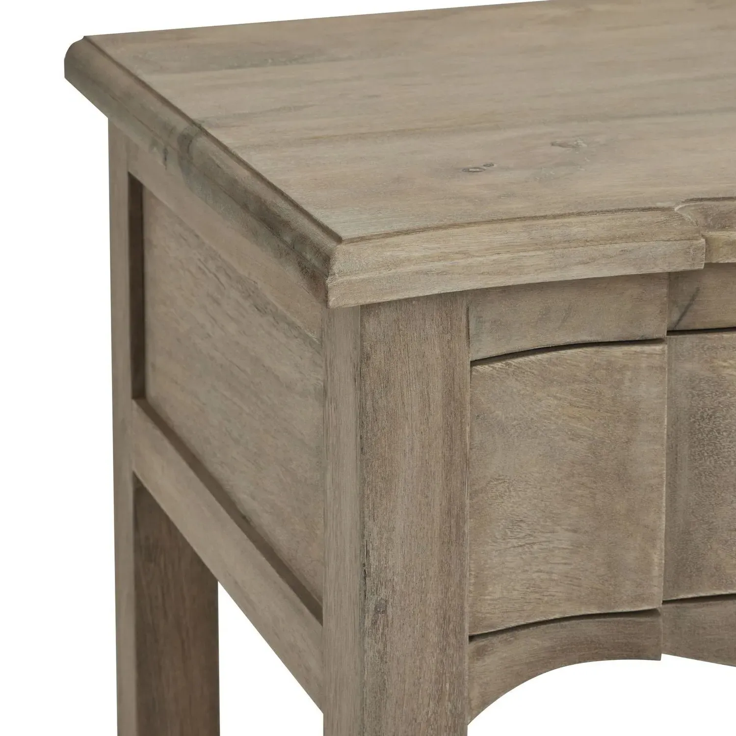 Rectangular Side Table with Drawer - Grey, Mango Wood