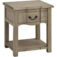 Rectangular Side Table with Drawer - Grey, Mango Wood