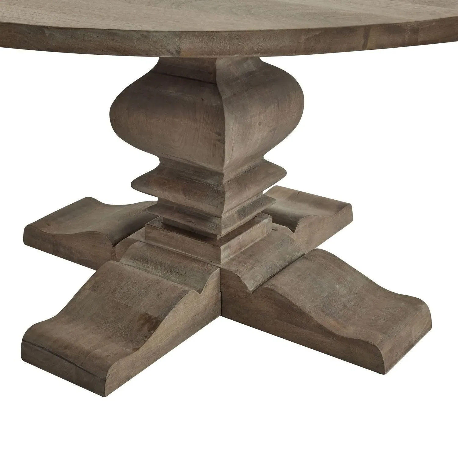 Round Dining Table Seats 6 - Brown, Mango Wood