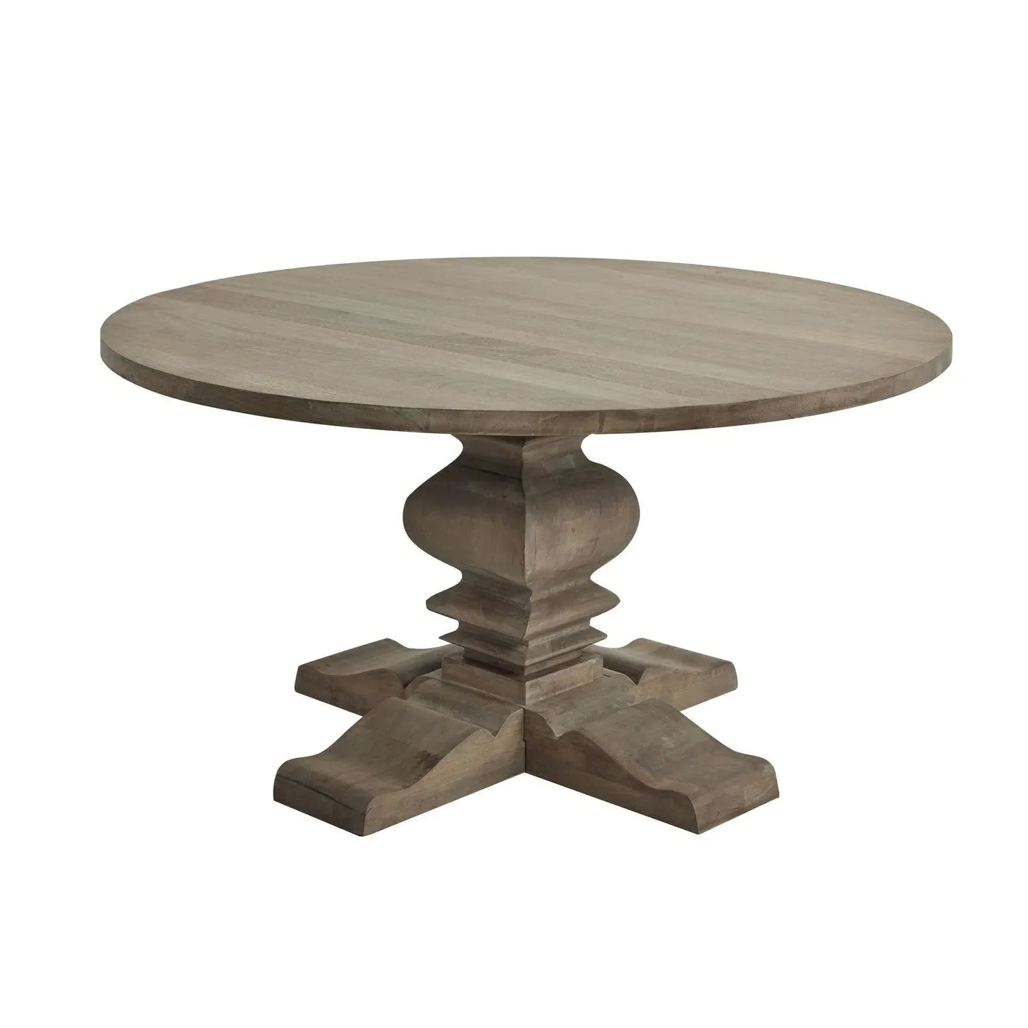 Round Dining Table Seats 6 - Brown, Mango Wood