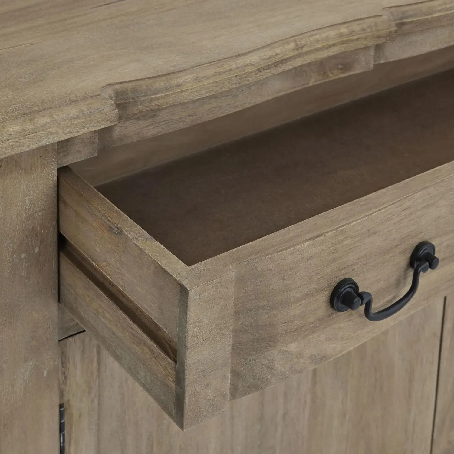 Sideboard with Drawer - Grey, Mango Wood