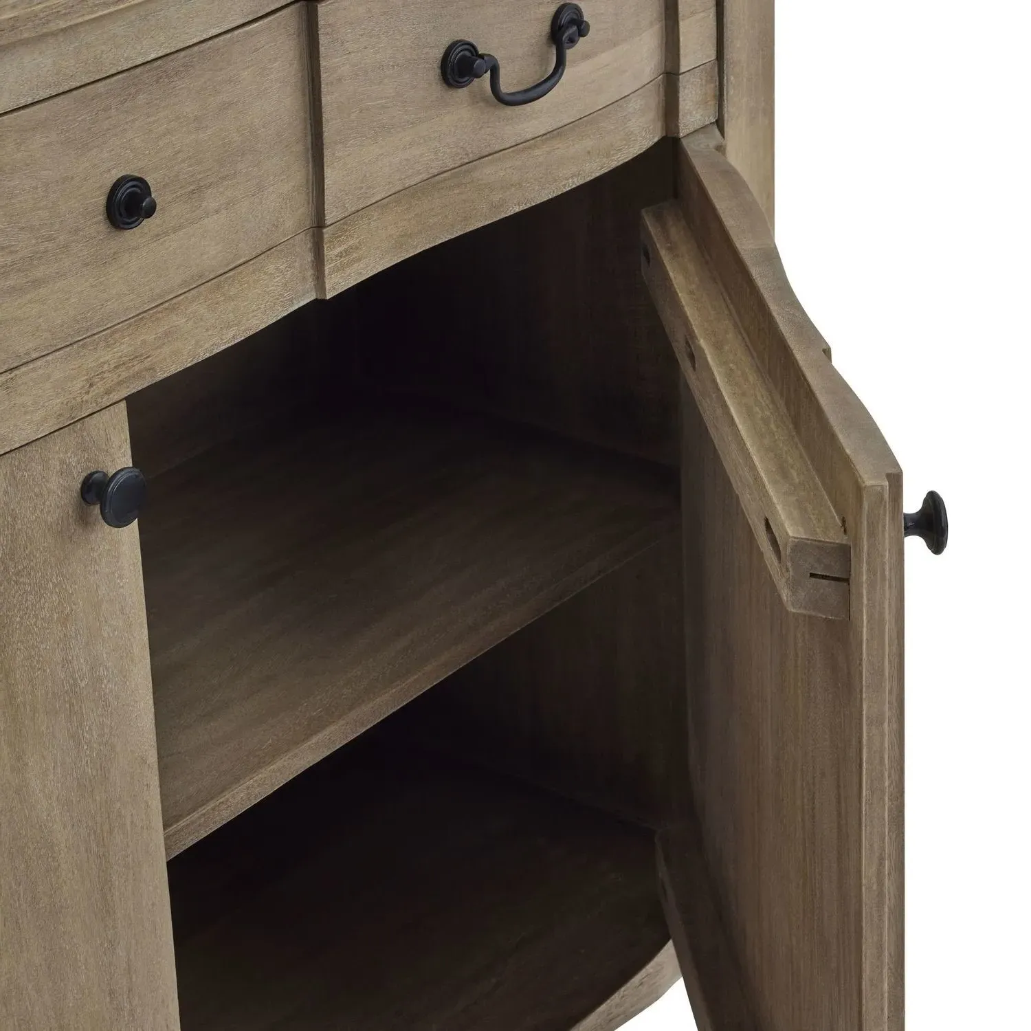Sideboard with Drawer - Grey, Mango Wood