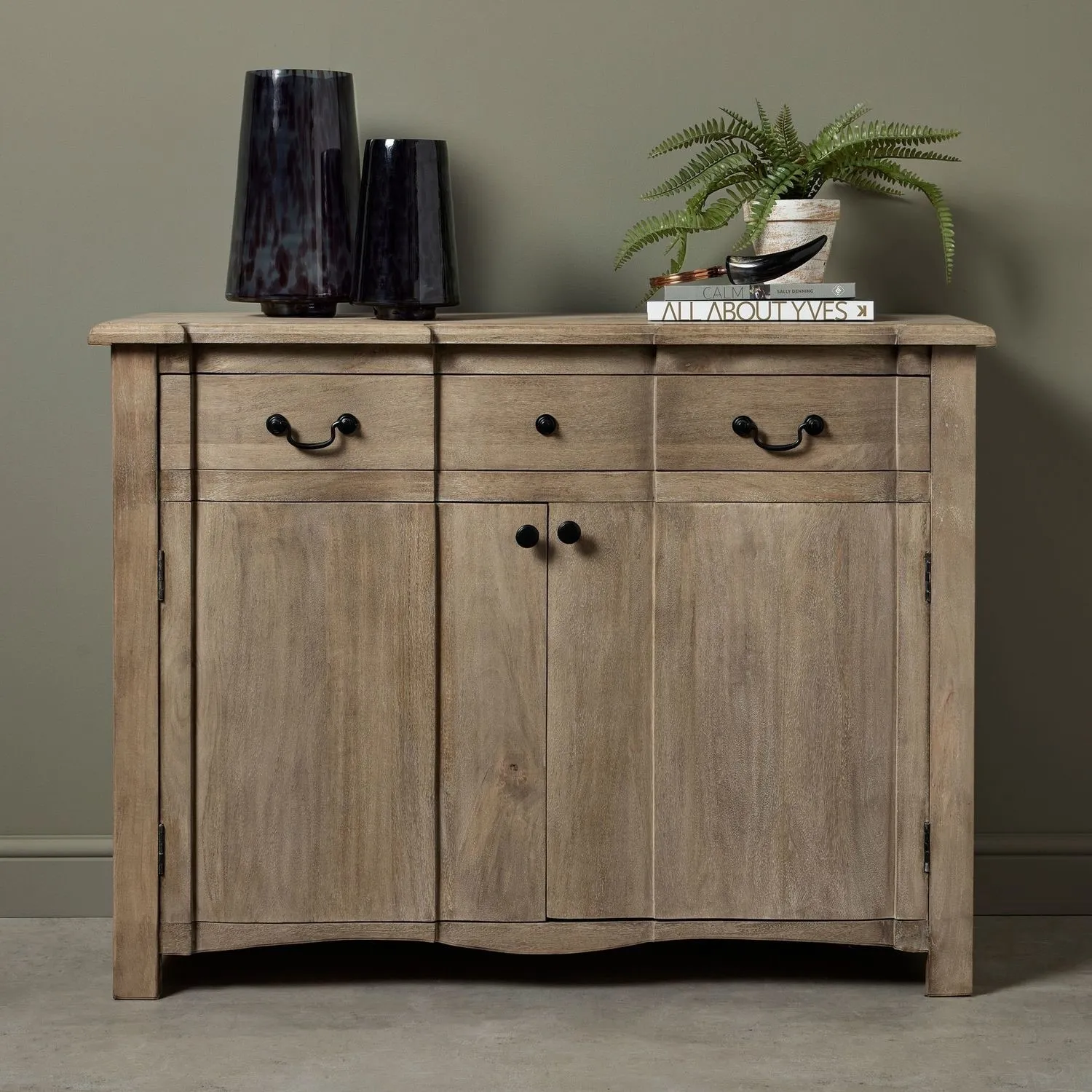 Sideboard with Drawer - Grey, Mango Wood image