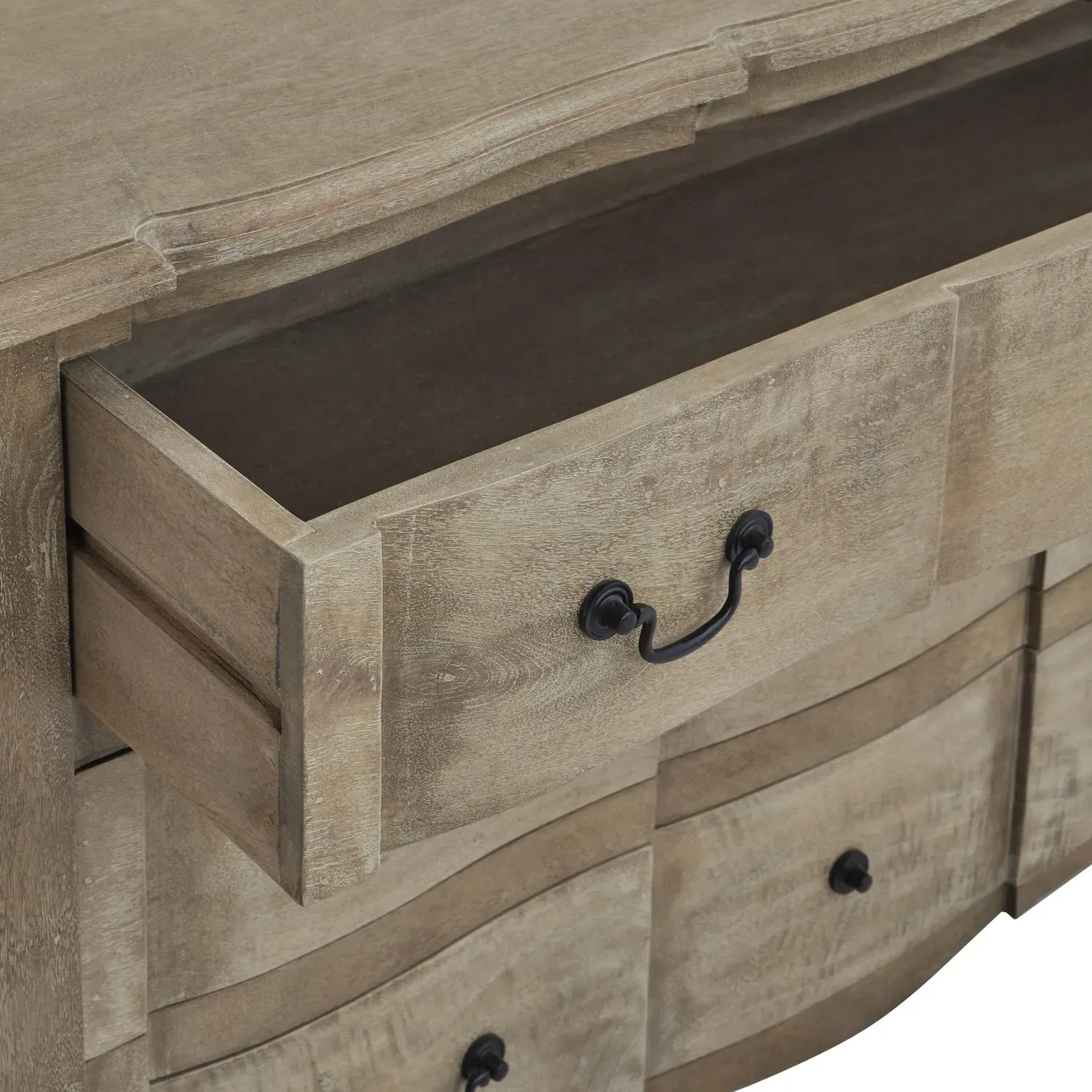 Wide 3-Drawer Chest - Grey, Solid Wood