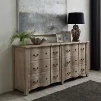Wide 6-Drawer Chest - Grey, Solid Wood