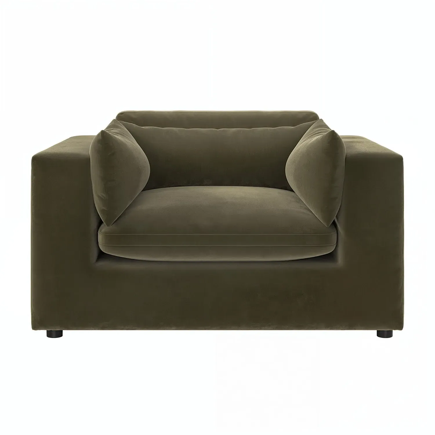 2-Seater Cuddle Chair - Green, Velvet