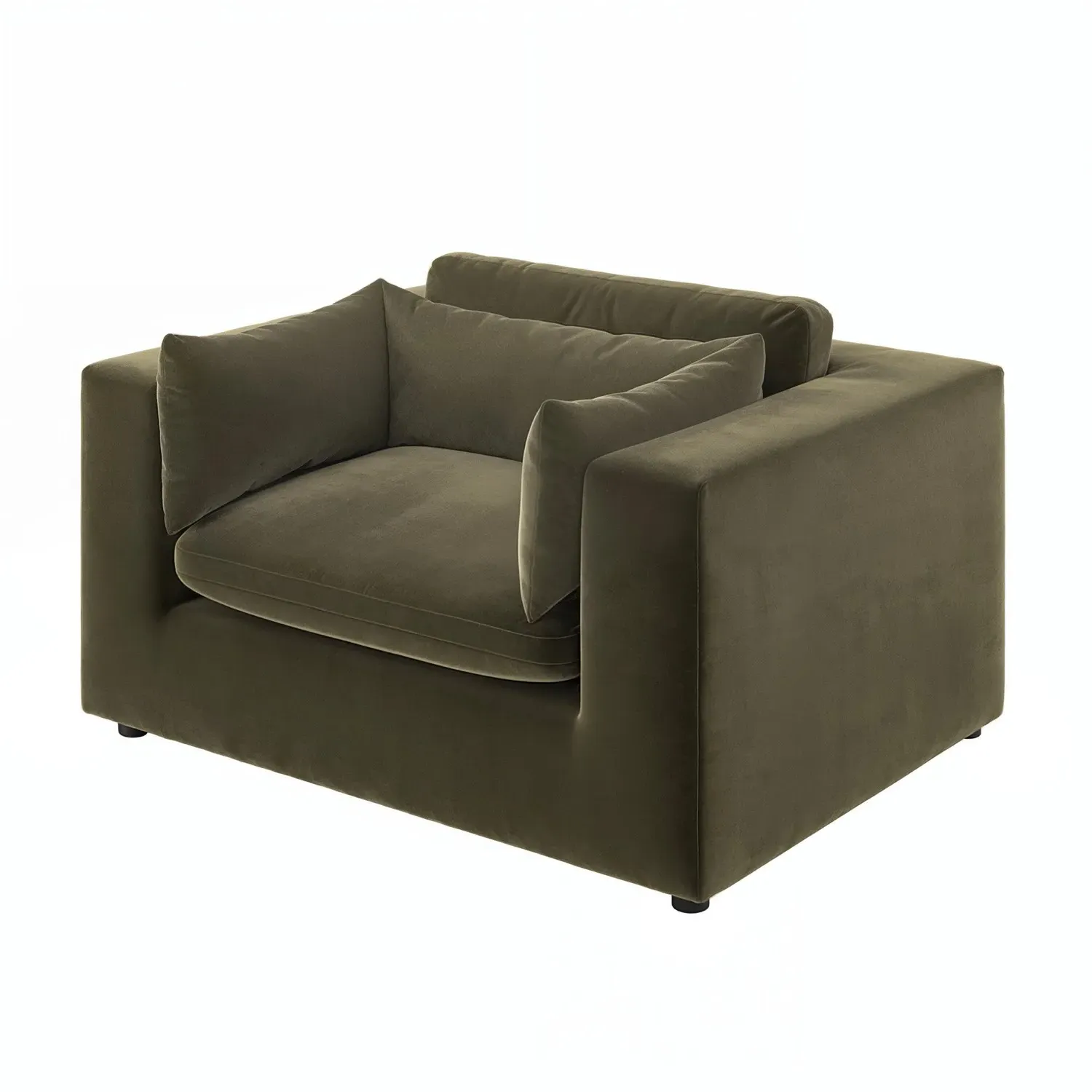 2-Seater Cuddle Chair - Green, Velvet