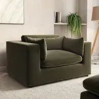 2-Seater Cuddle Chair - Green, Velvet