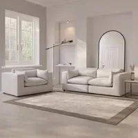 3-Seater Sofa Set with Cuddle Chair - Beige, Boucle