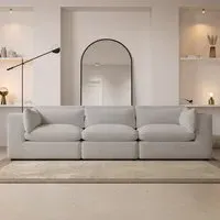 4-Seater Sofa with Removable Covers - Beige, Boucle