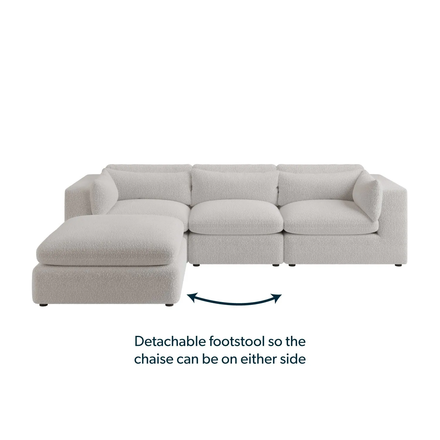 Chaise Corner Sofa Set with Cuddle Chair - Beige