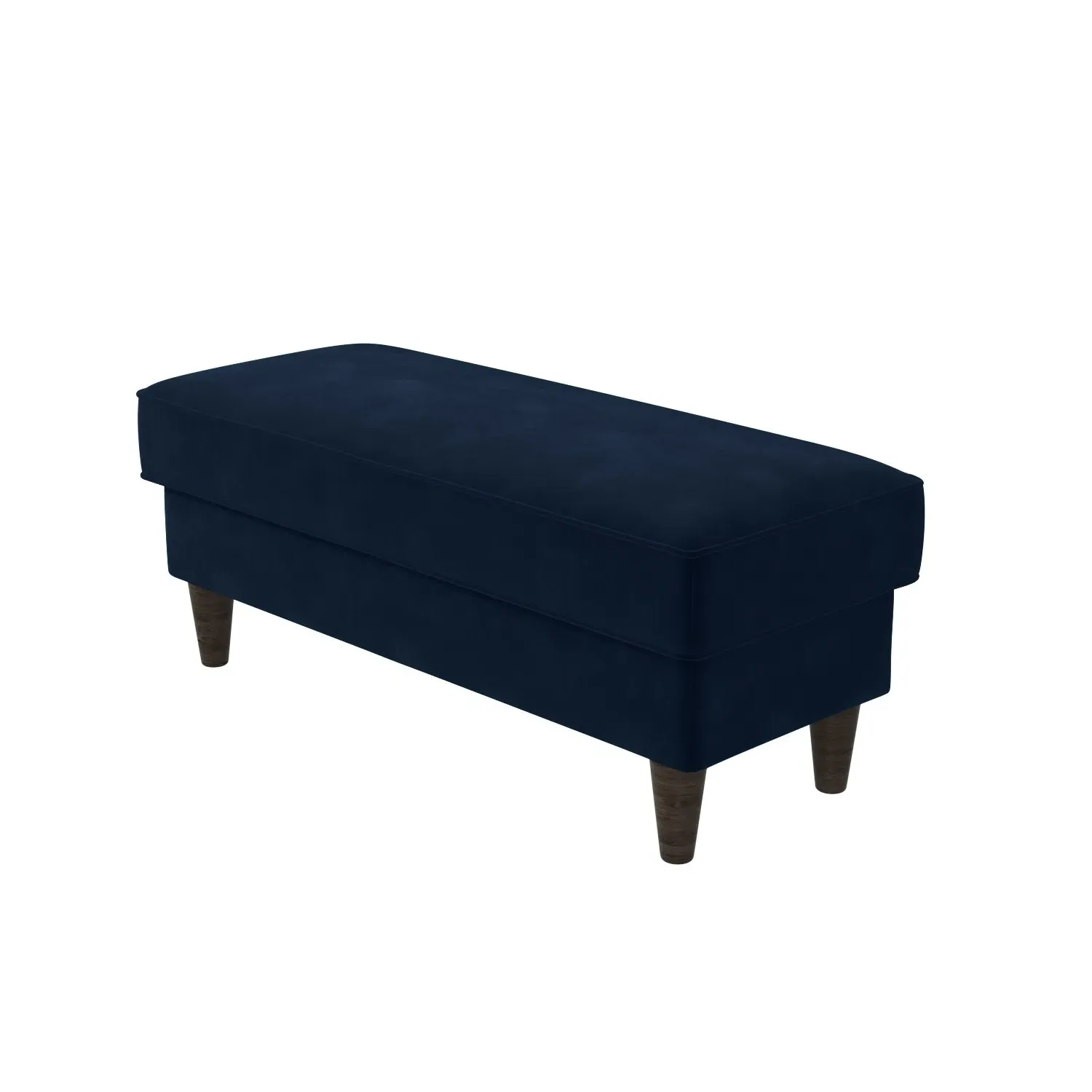 Large Footstool with Detachable Legs - Navy, Velvet image