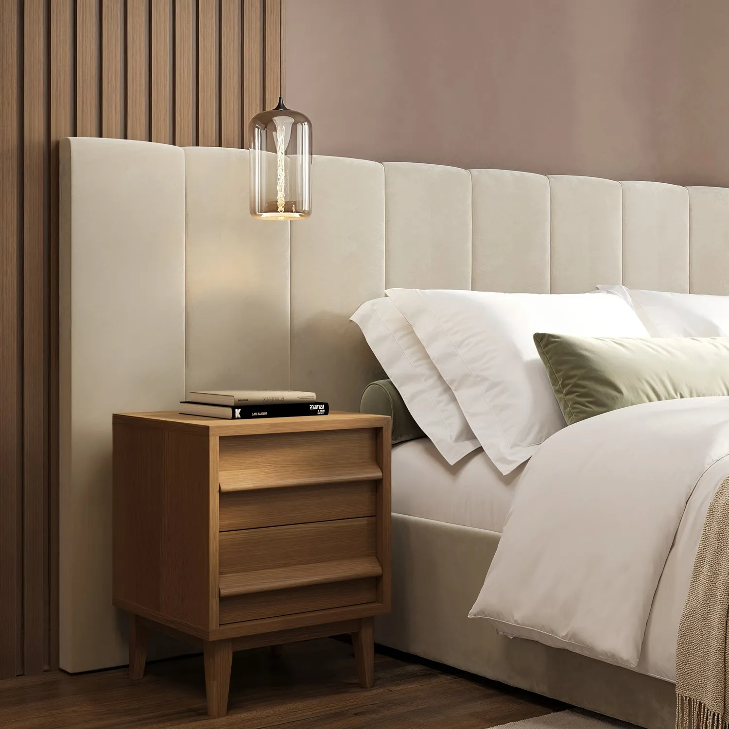 King Size Ottoman Bed with Storage - Beige, Velvet