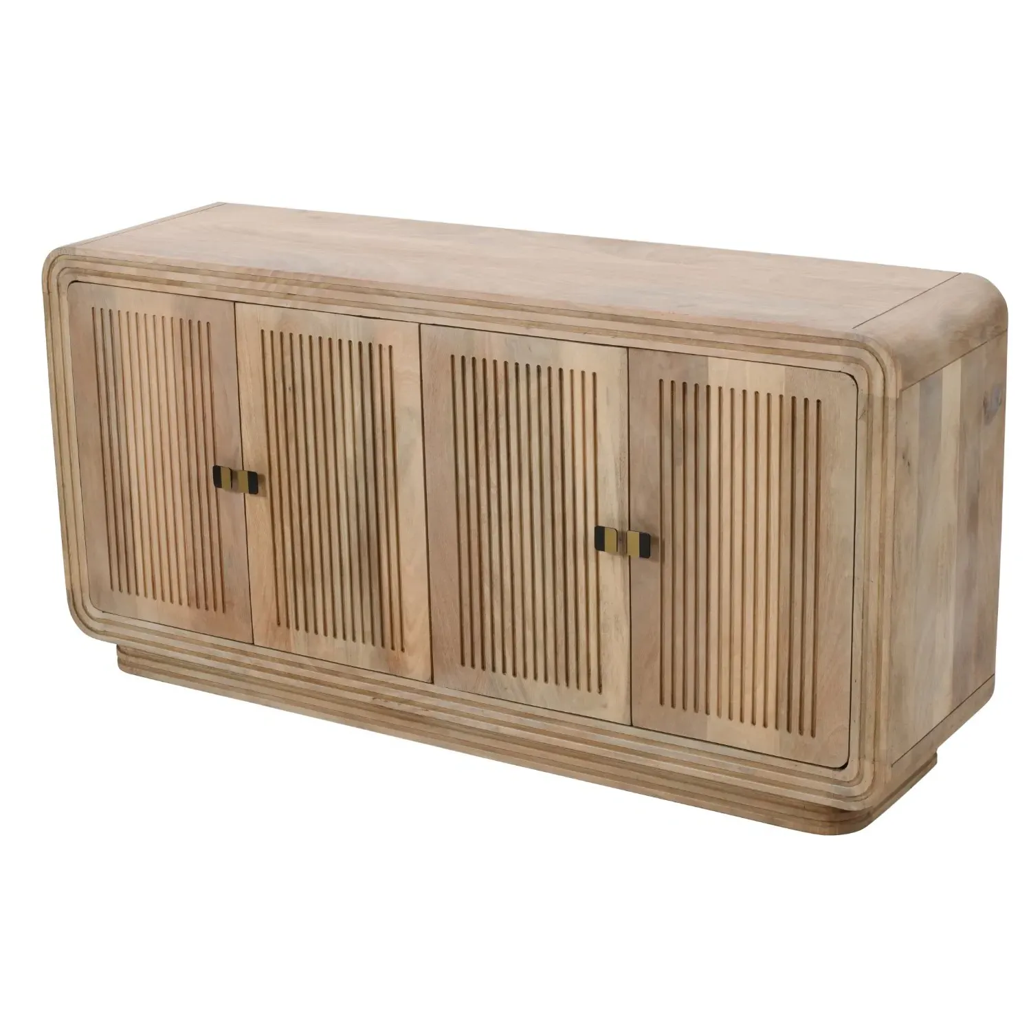 4-Door Sideboard with Carved Details - Brown, Mango Wood