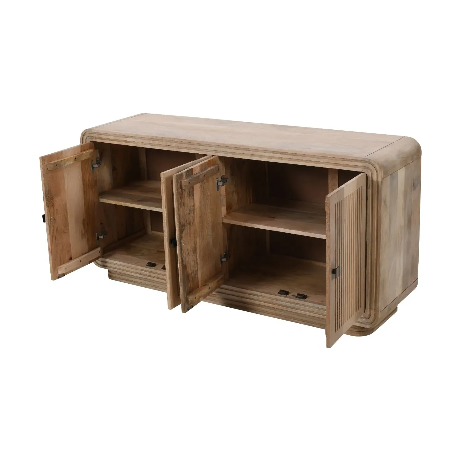 4-Door Sideboard with Carved Details - Brown, Mango Wood