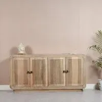 4-Door Sideboard with Carved Details - Brown, Mango Wood