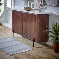 4-Door Sideboard with Marble Top - Brown, Mango Wood