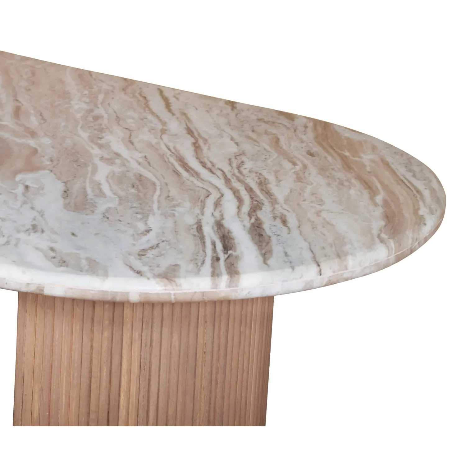 6-8 Seater Oval Dining Table - White, Marble