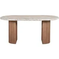 6-8 Seater Oval Dining Table - White, Marble